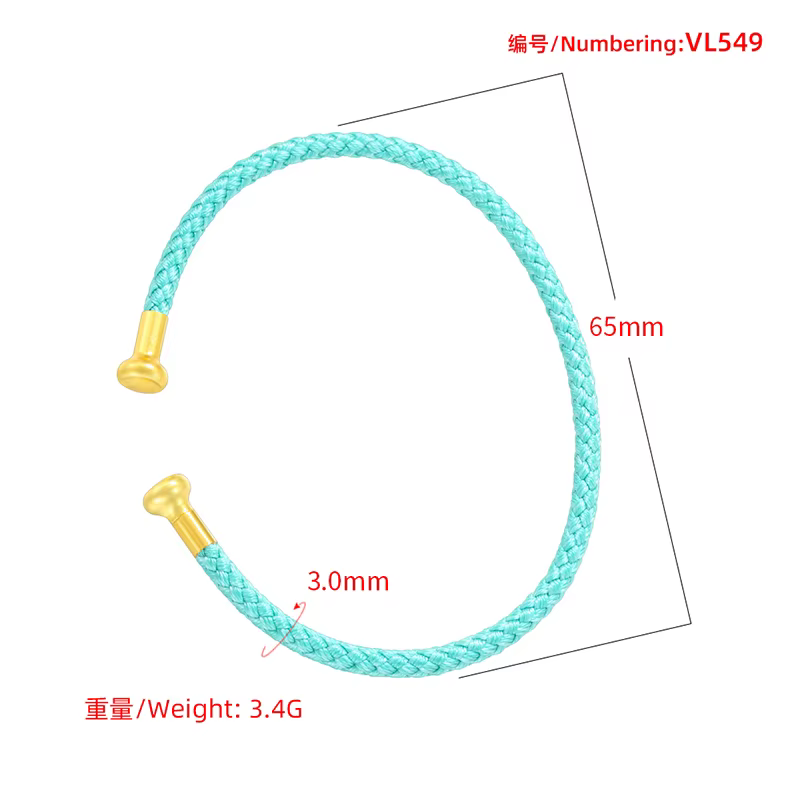 ZHUKOU fil de cuivre Bracelet à extrémité ouverte Vintage Hip Hop tissage