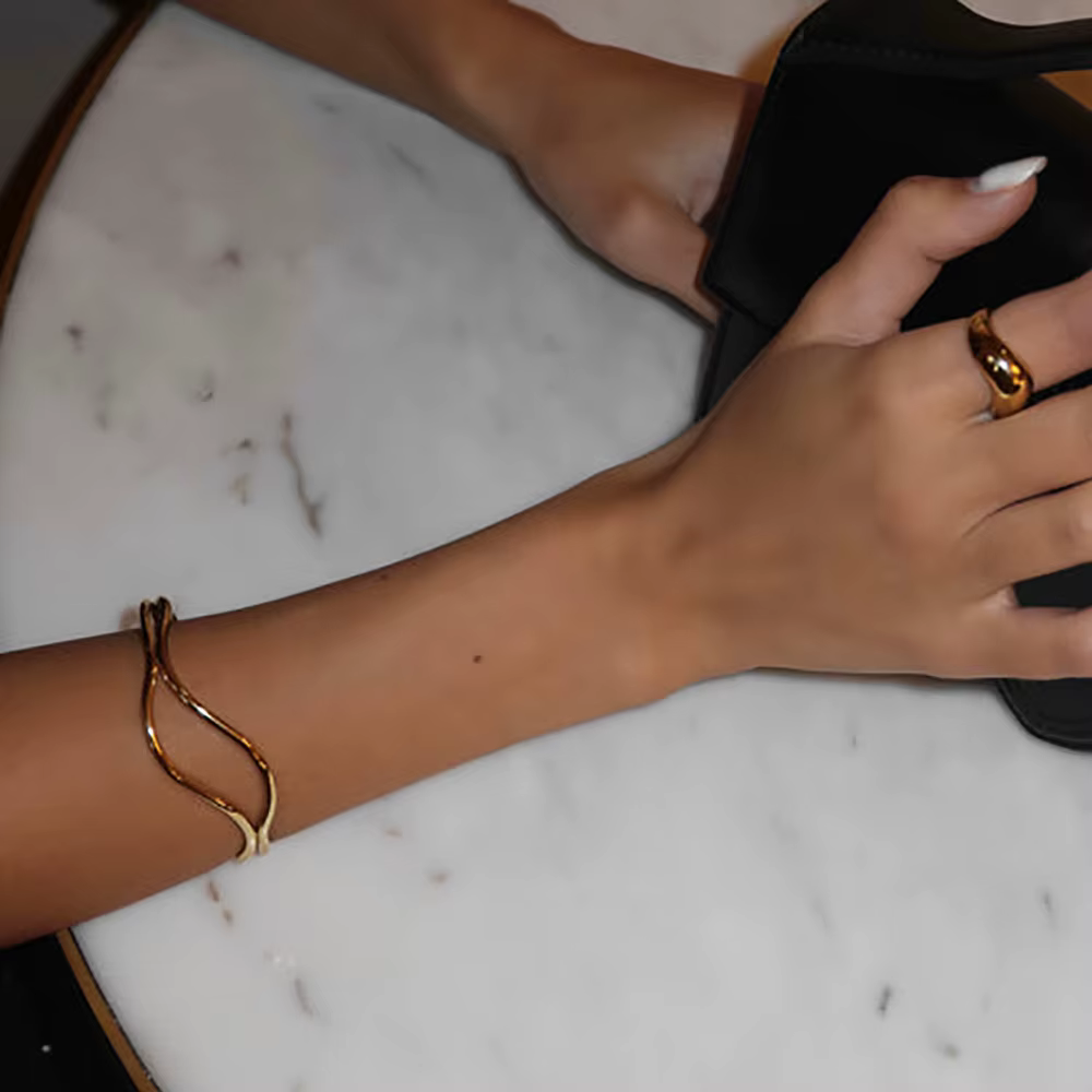 Bracelet Double fil PVD en acier inoxydable