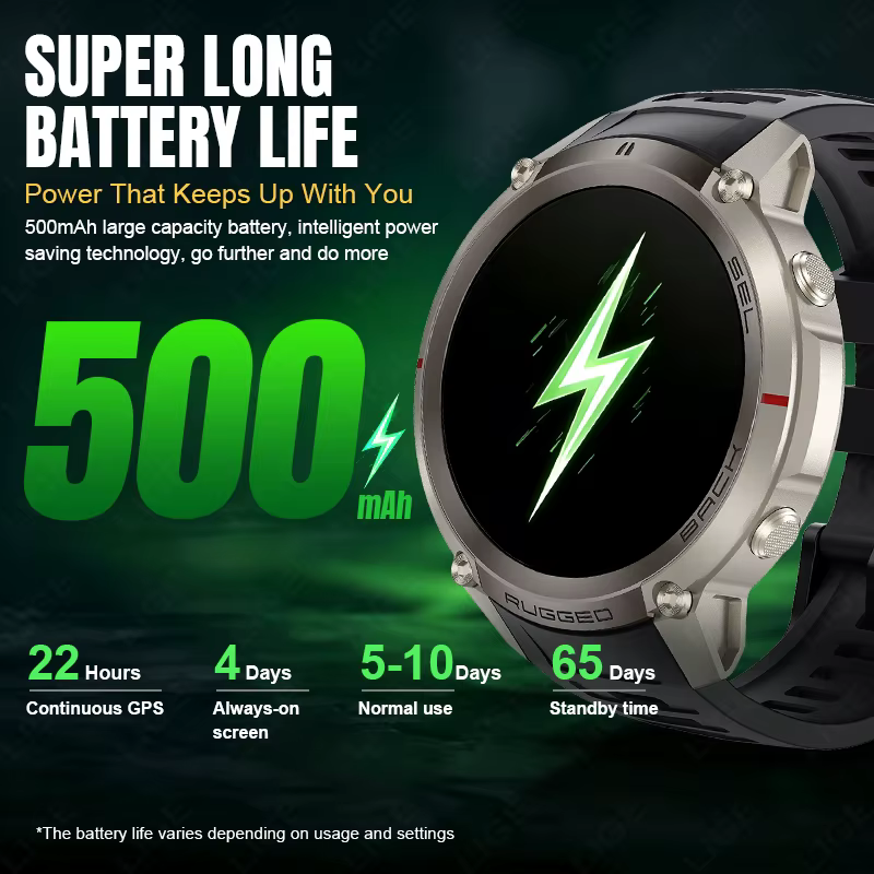 Montre connectée militaire GPS pour homme