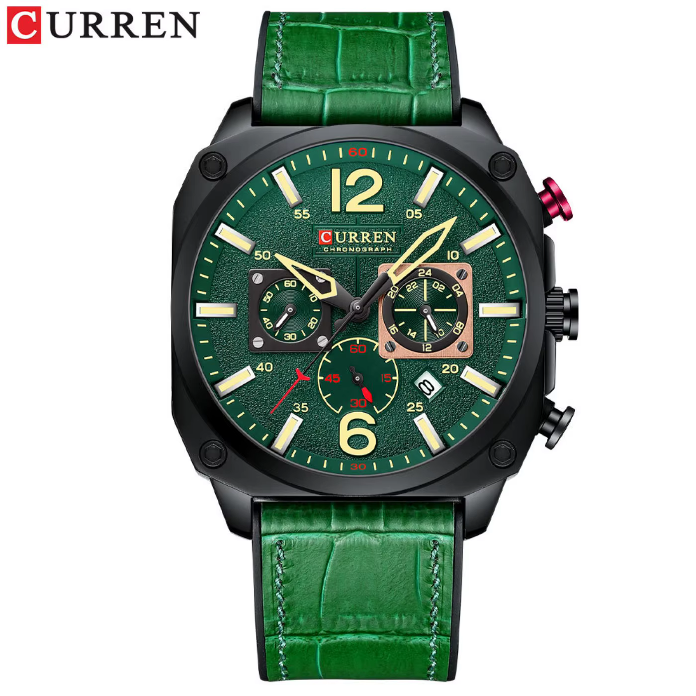 CURREN Montre chronographe carrée vintage pour homme