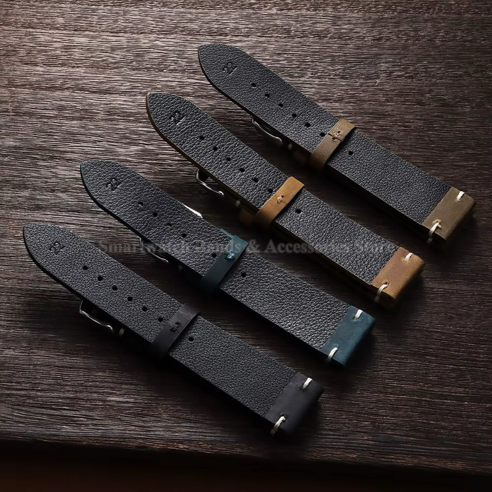 Bracelet de montre vintage en cuir huilé pour Seiko