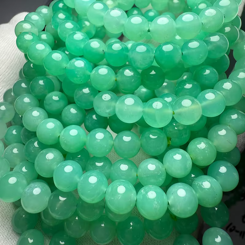 Bracelet en Chrysoprase naturelle d'Australie, stabilisateur d'émotion, anti-Stress et rehausseur de mémoire, bijoux