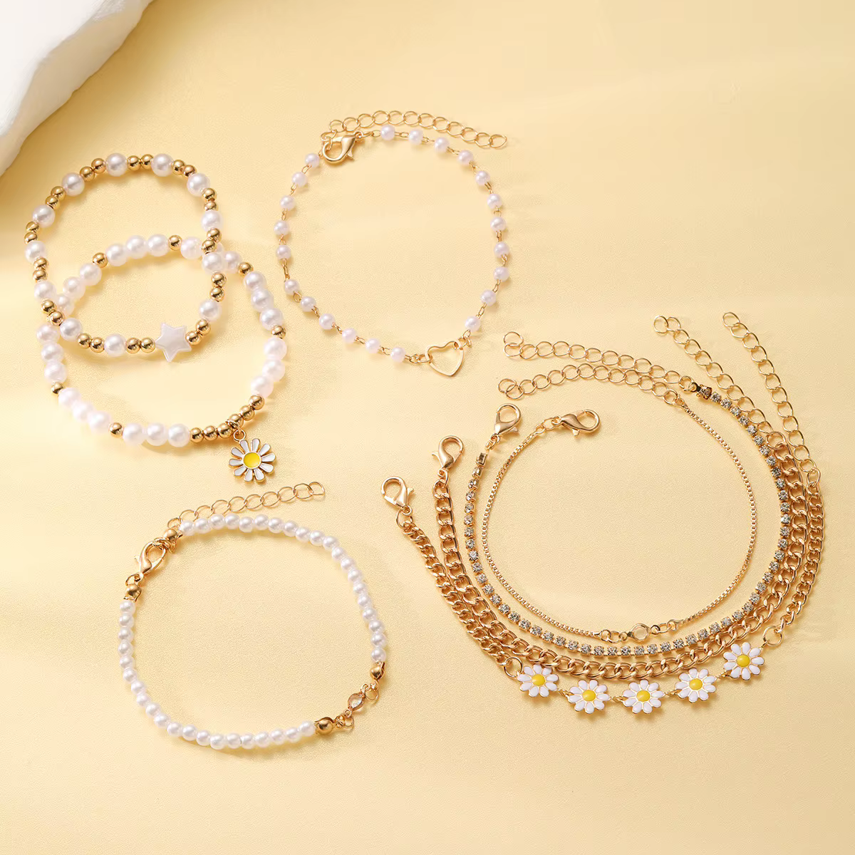 Mn-Ensemble de bracelets rétro Pearl Destroy Andrand pour dames, style bohème, breloque élégante, accessoires de bijoux, fête