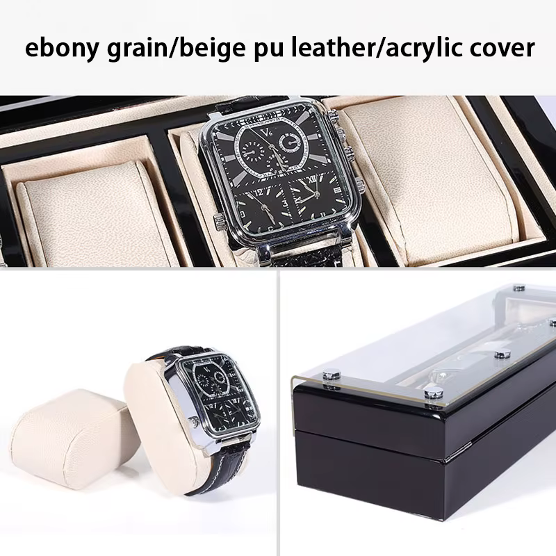 Boîte de montre en bois noire