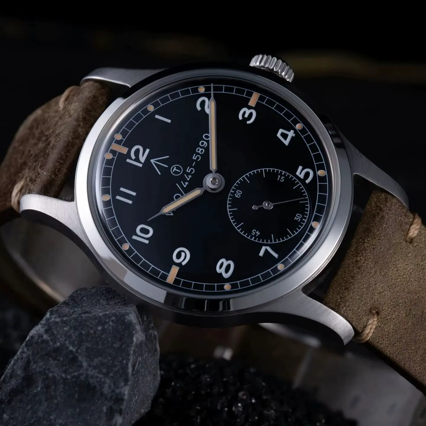 Hruodland F032 Montre Aviateur Homme 36MM Mouvement Quartz Pilote VD78 Étanche 5M BGW9 C3 Double Luminescence Miroir K1 Montre-bracelet Rétro