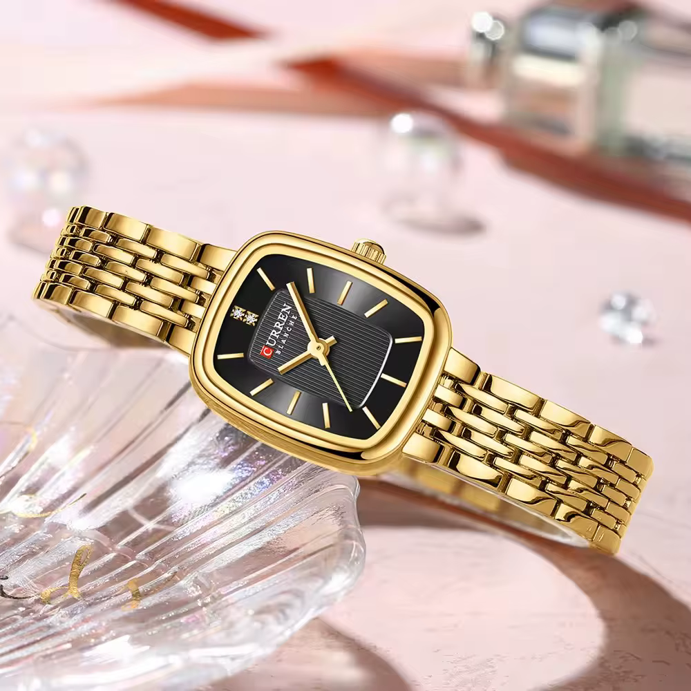 CURRN 9093 montre à Quartz pour femmes mode loisirs diamant Simple or argenté bande d'acier montre-bracelet pour dames horloge cadeau