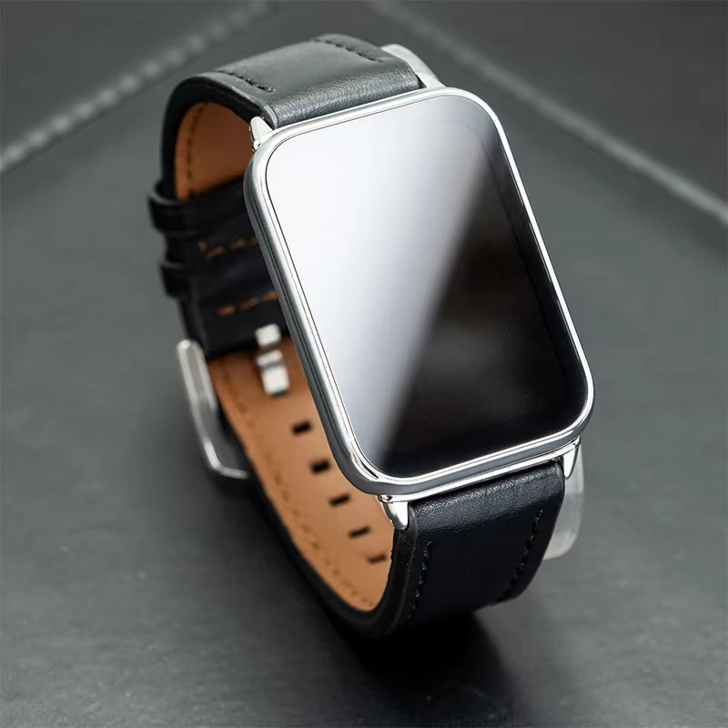 Pour Xiaomi Redmi montre 4 Smartwatch Bracelet en cuir Interface métallique remplacement Correa redmiwatch 5