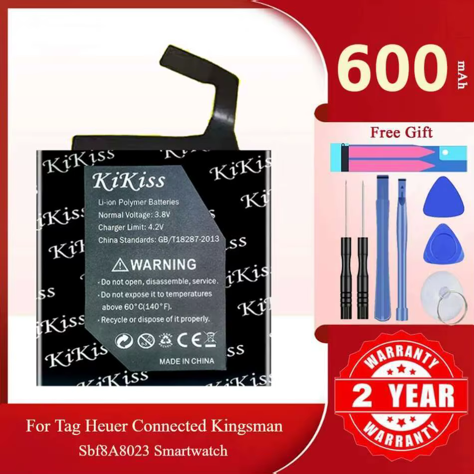 Batterie Kikiss 600Mah SBF8A8023 pour montre intelligente TAG HEUER connectée Kingsman