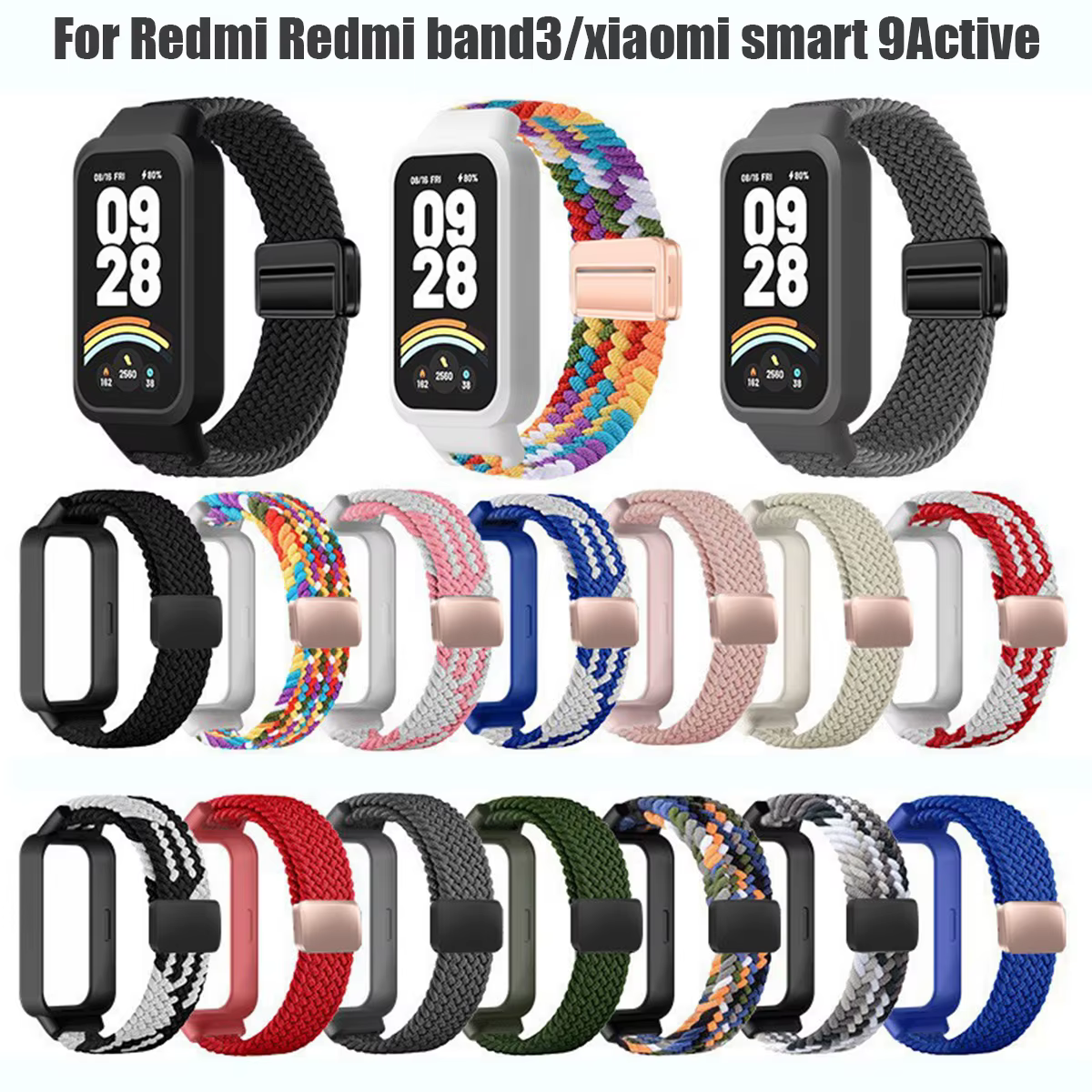 Étui + bracelet tressé pour Xiaomi Smart Mi band 9 8