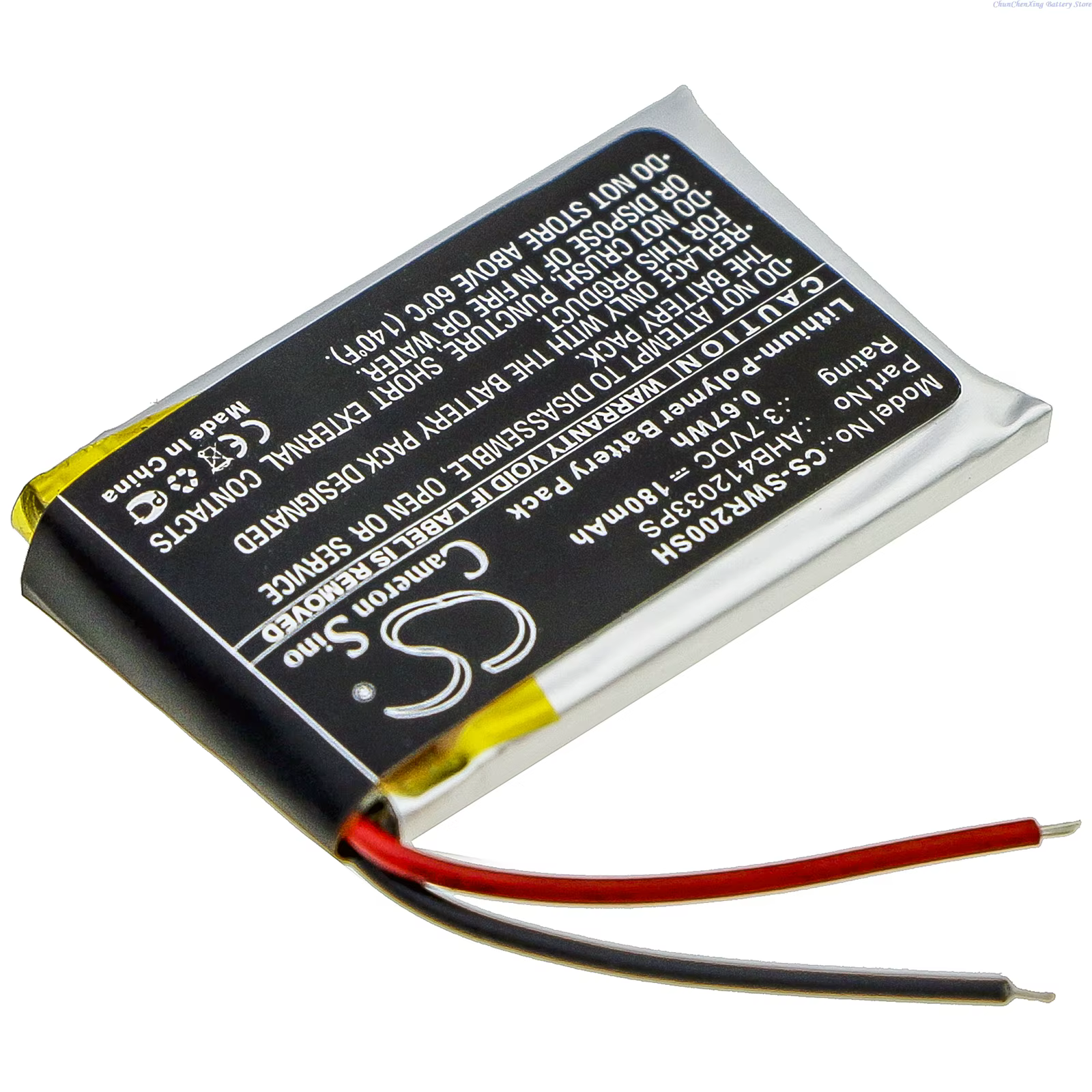 Batterie de montre intelligente 3.7V 180mAh AHB412033PS pour Sony SmartWatch 2