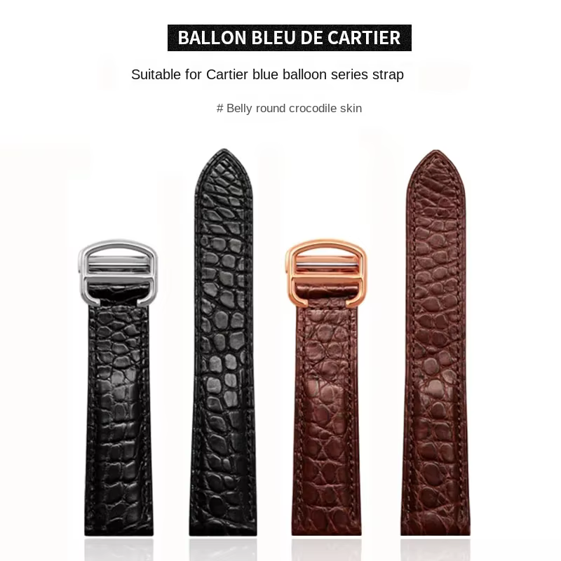 Bracelet de montre en cuir véritable pour homme