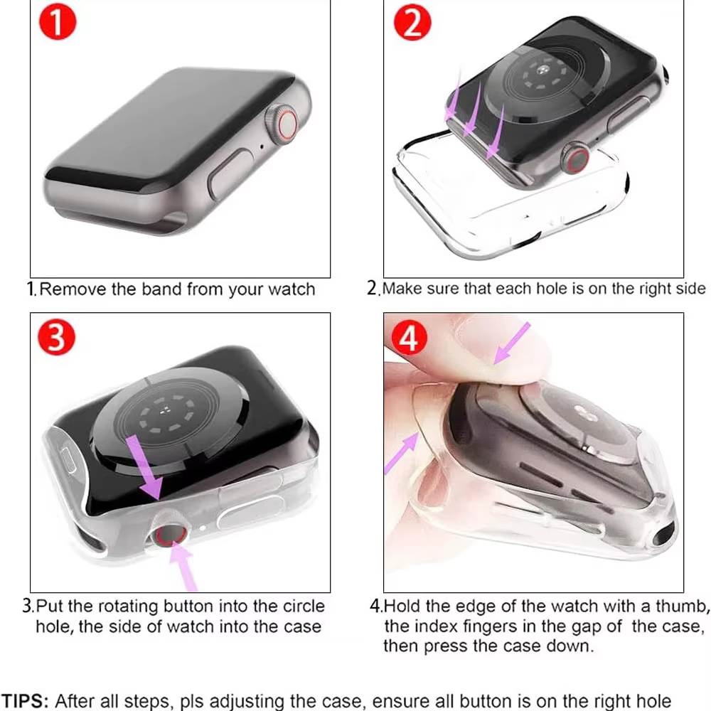 Étui de protection d'écran en TPU pour Apple Watch