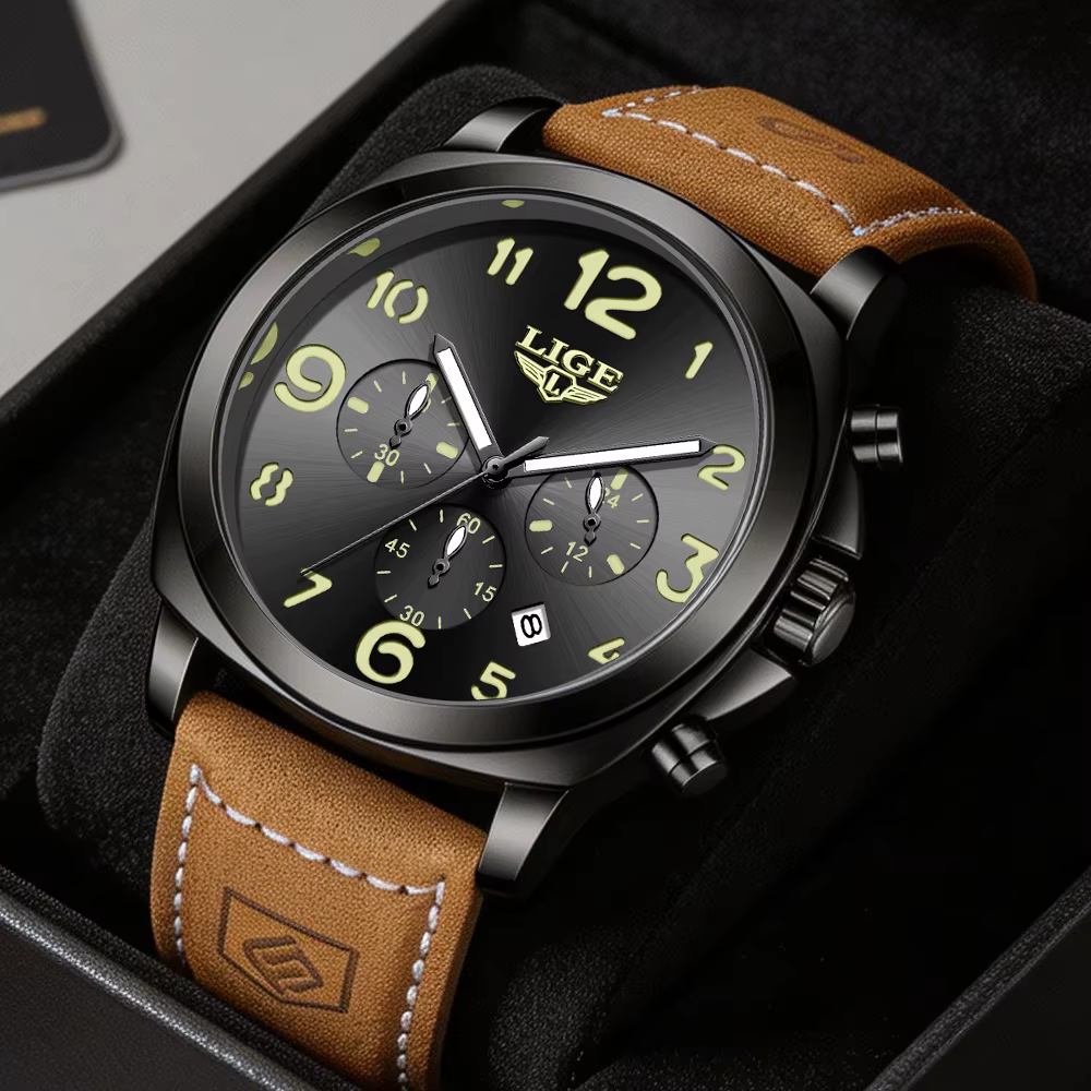 Montre militaire de luxe LIGE pour homme
