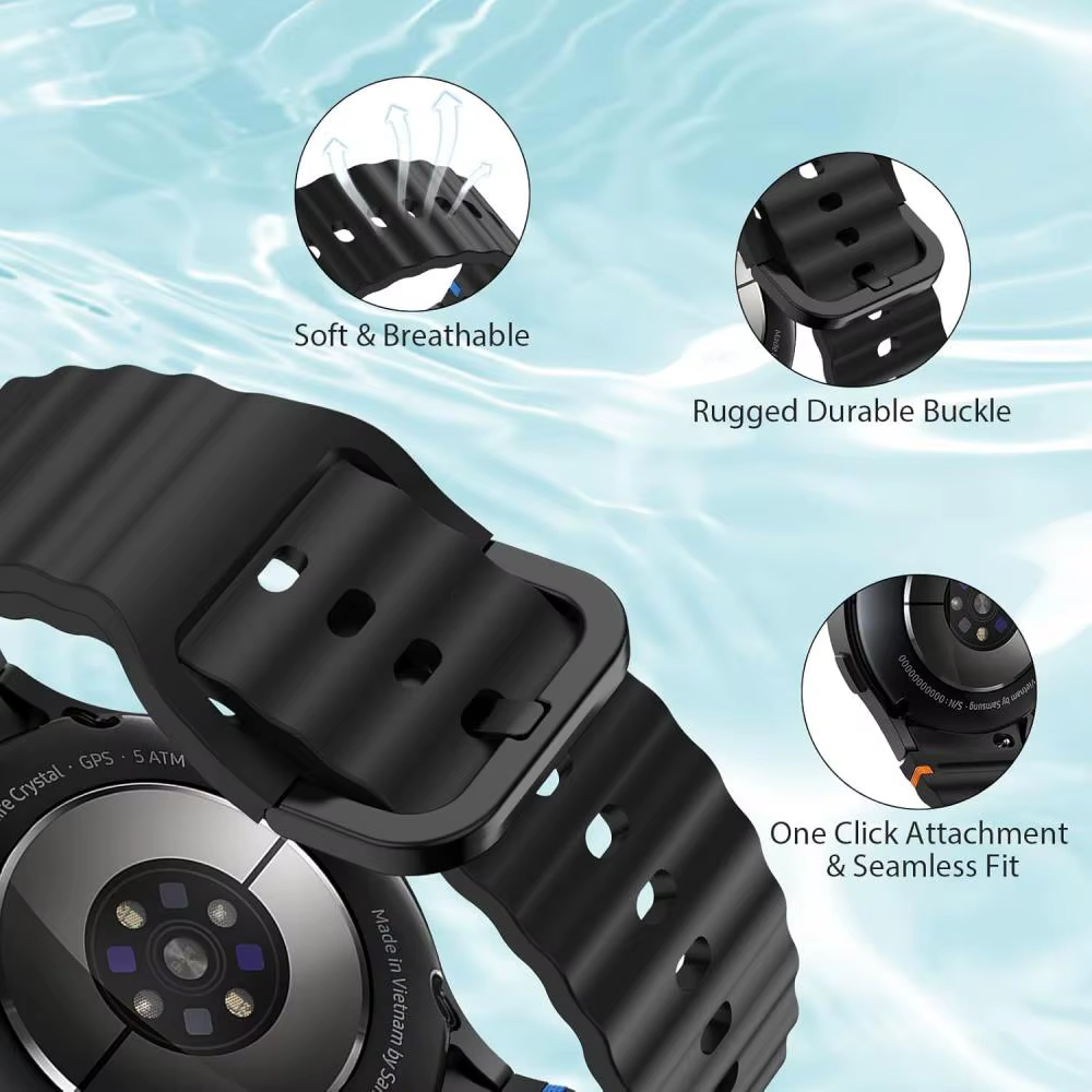 Bracelet en Silicone d'origine pour Samsung Galaxy Watch 7 FE 6 4 Classic 5 pro 44mm 40mm 43mm 47mm 45mm