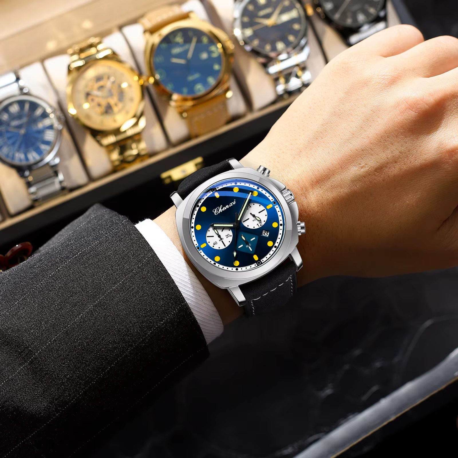Montre sportive lumineuse tendance pour homme CHENXI