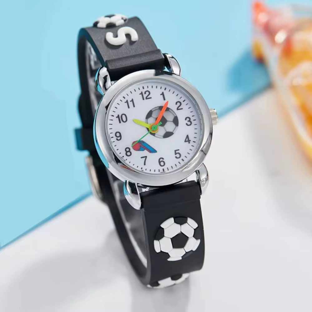 Montre de sport pour enfants en silicone étanche à mouvement à quartz