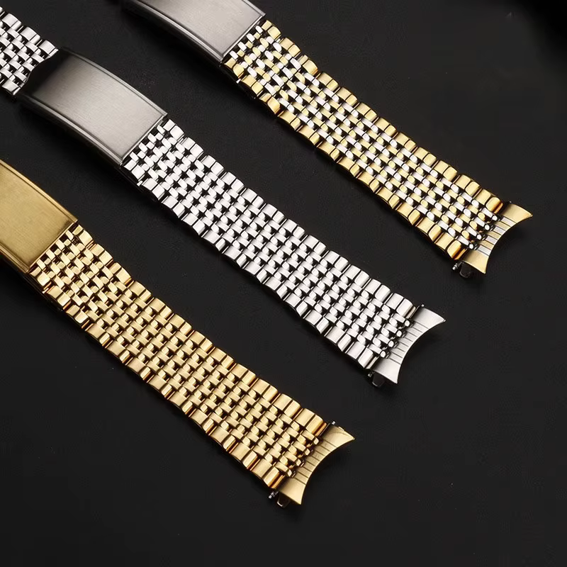 Bracelet de montre à extrémité incurvée pour Omega Seamaster Speedmaster DeVille