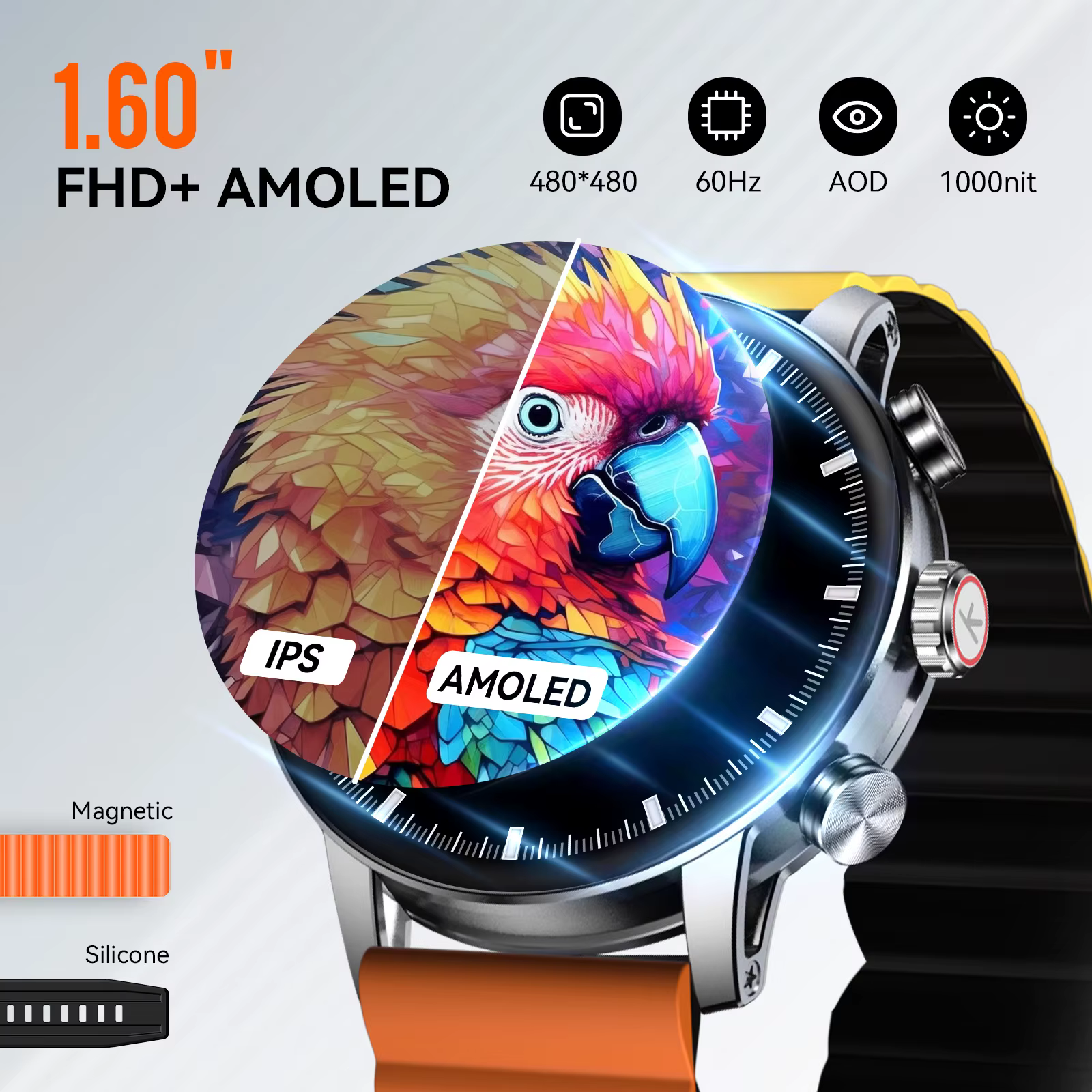 Montre connectée Kieslect Kr2 pro 3ATM avec écran AMOLED FHD de 1