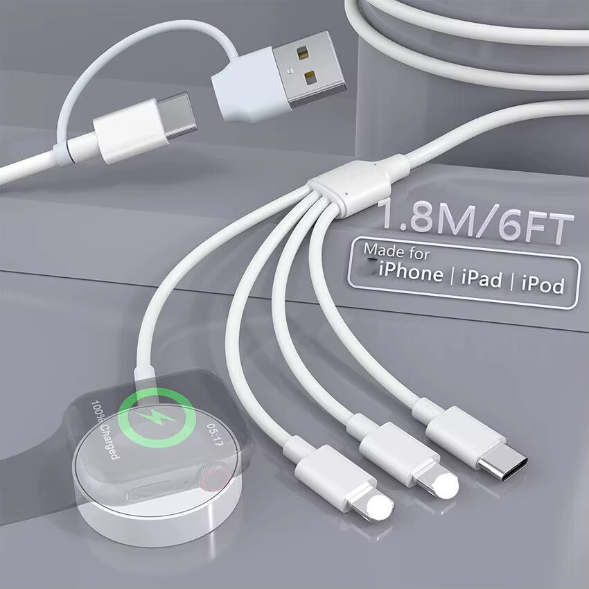 Câble de charge multiple 4 en 2 pour Apple Watch