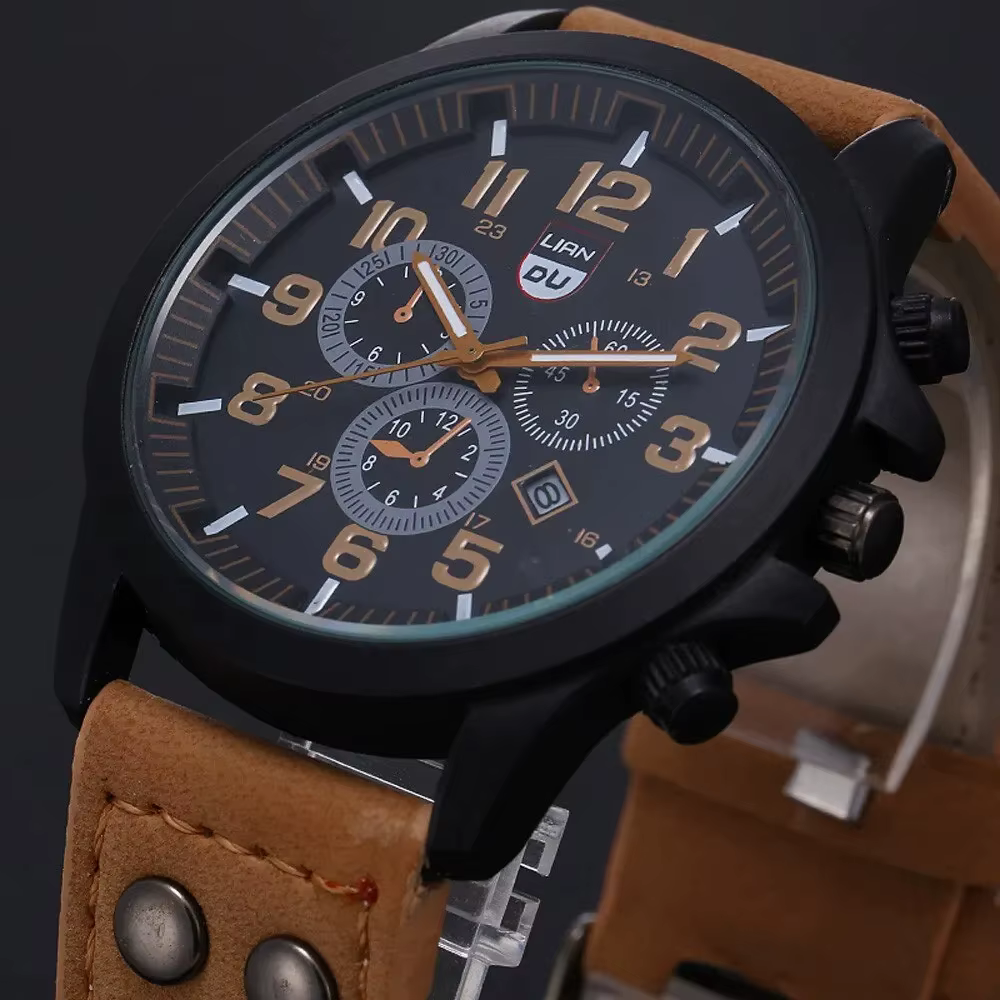 Montre de marque de luxe hommes montres de sport en cuir