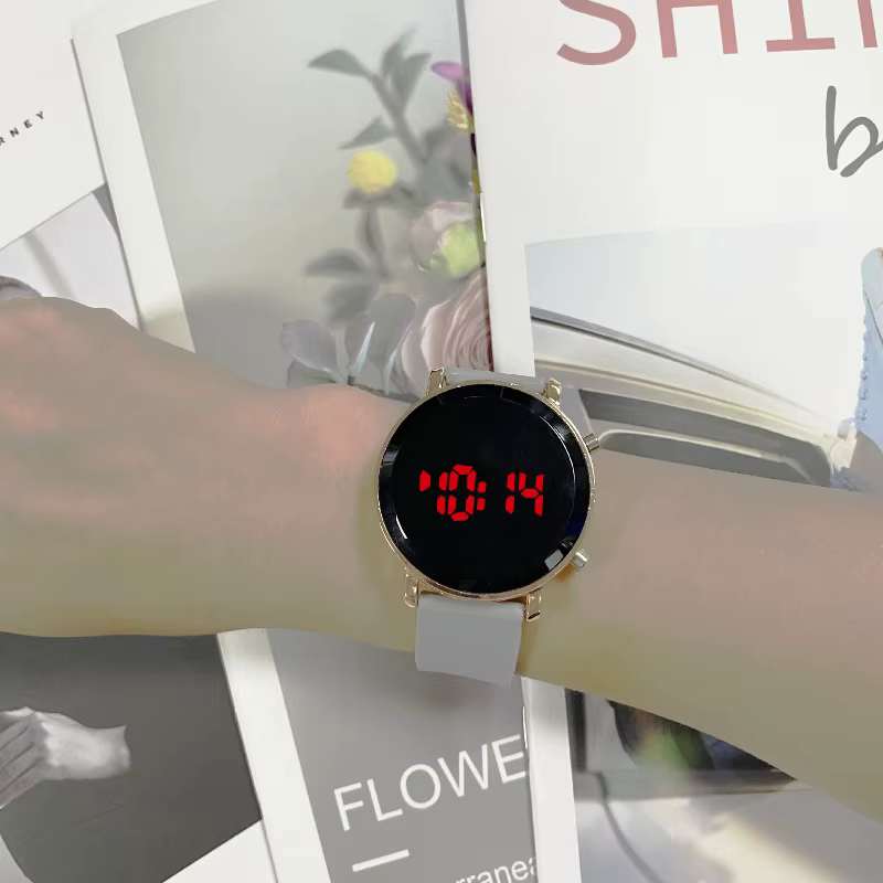 Montres numériques pour femmes mode Simple cadran rond montre LED Sport décontracté hommes montre-bracelet électronique