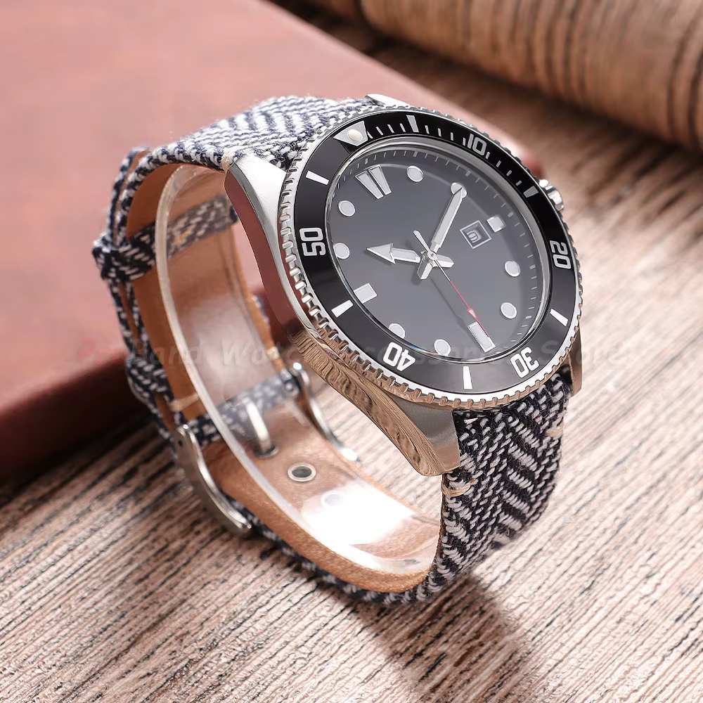 Bracelets à libération rapide en cuir véritable et nylon tissé pour Omega et Seiko