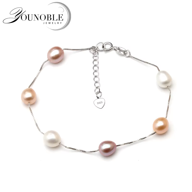 Bracelet de perles d'eau douce véritable pour femmes