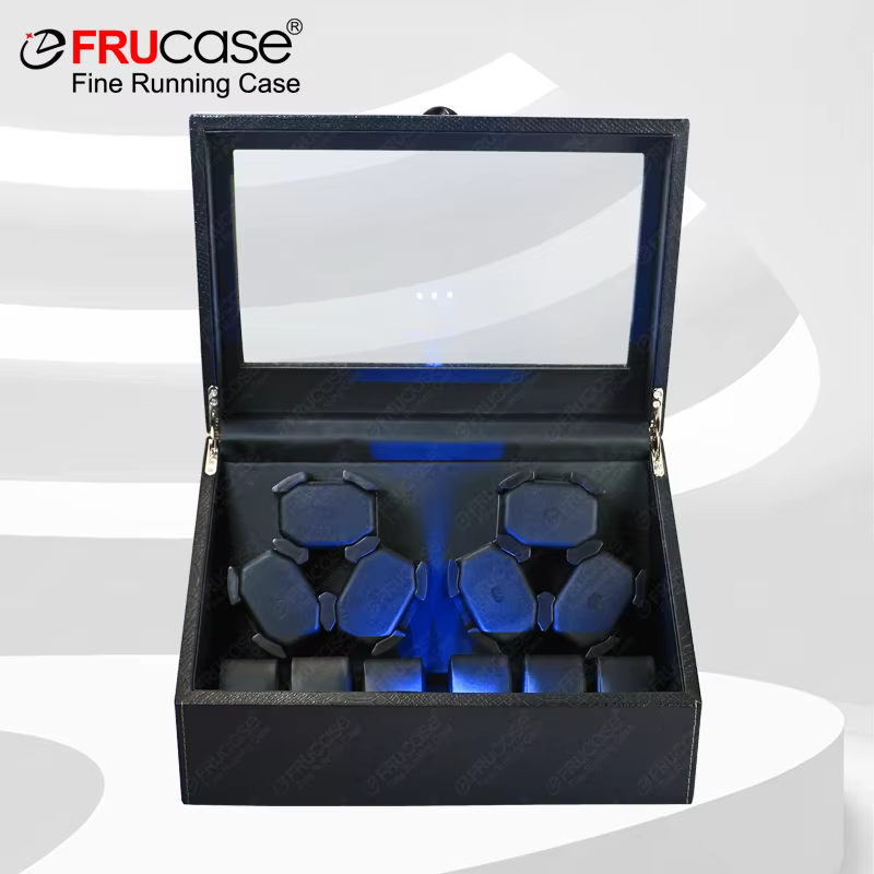 FRUCASE PU Watch Winder pour montres automatiques remontoir automatique 6 + 6