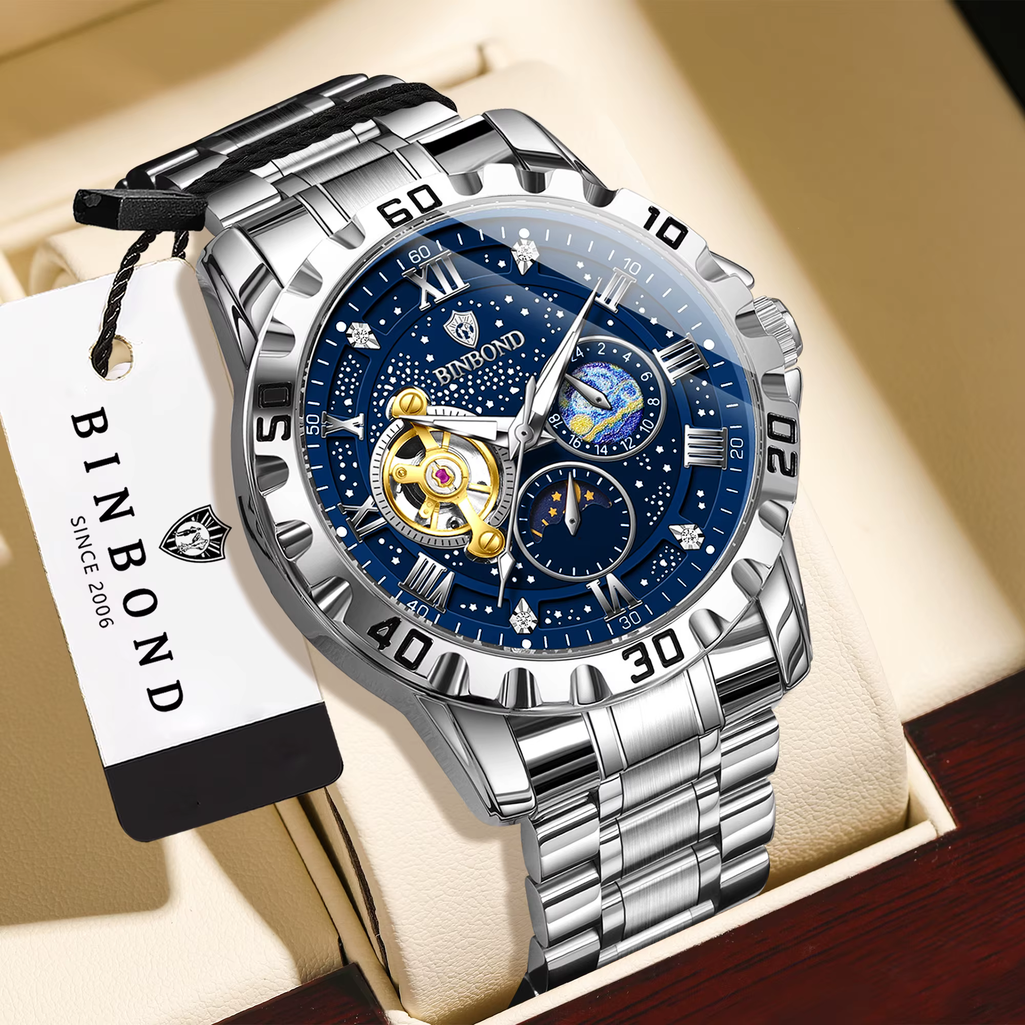 Montres mécaniques BINBOND pour hommes