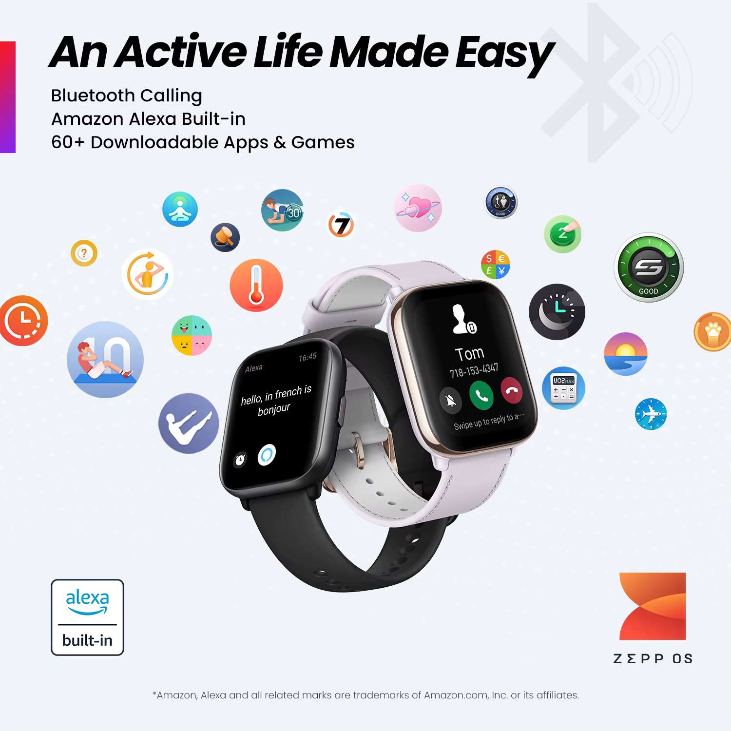 Amazfit-Montre connectée active pour téléphones Android et iOS