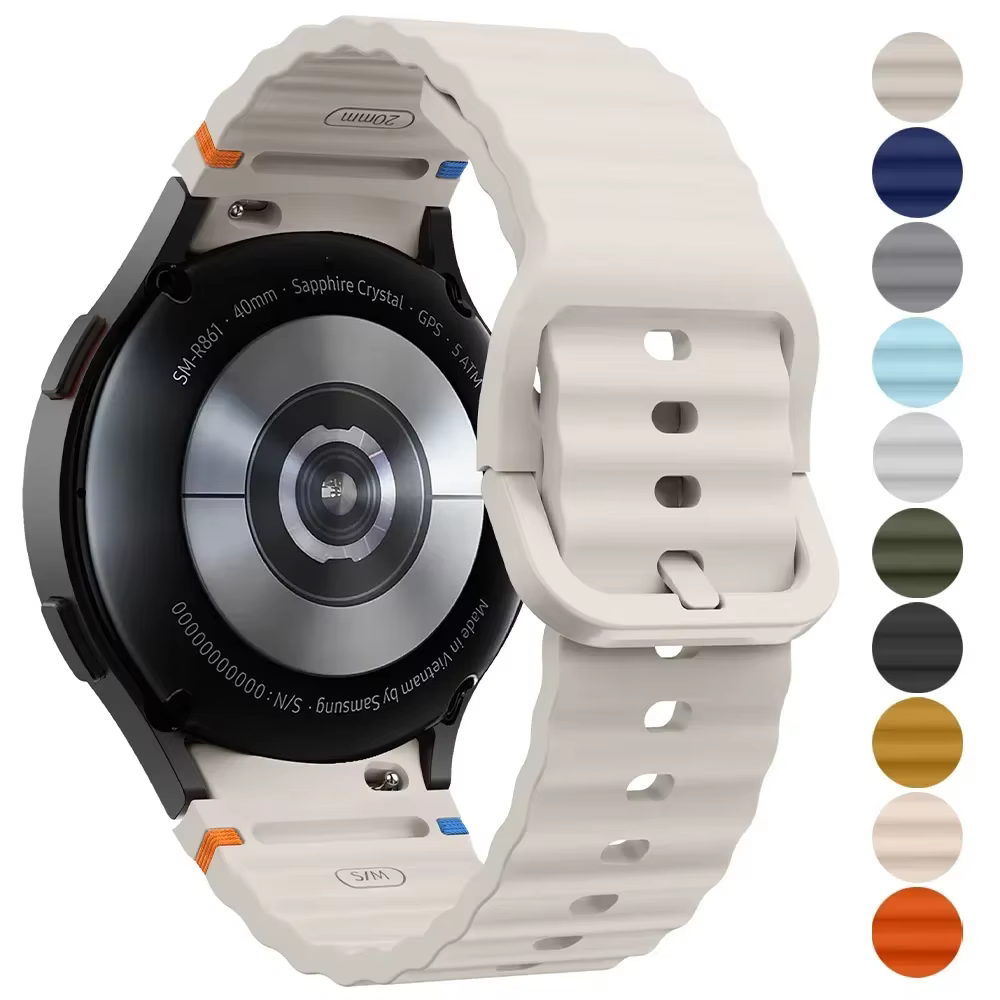 Bracelet en Silicone d'origine pour Samsung Galaxy Watch 7 FE 6 4 Classic 5 pro 44mm 40mm 43mm 47mm 45mm
