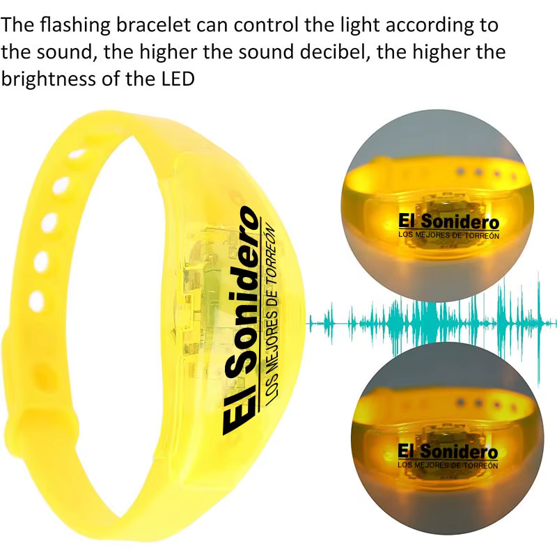 Bracelets LED personnalisables avec musique et son activés