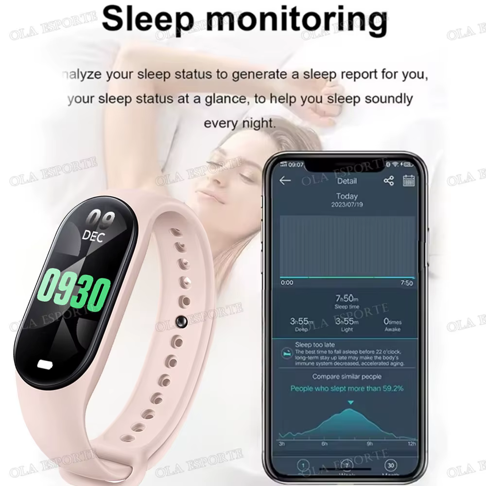 Montre intelligente M7, bracelet intelligent, fréquence cardiaque, montre connectée, suivi de la forme physique, pression artérielle, bracelet de sport étanche, bracelet de fitness 7, hommes femmes