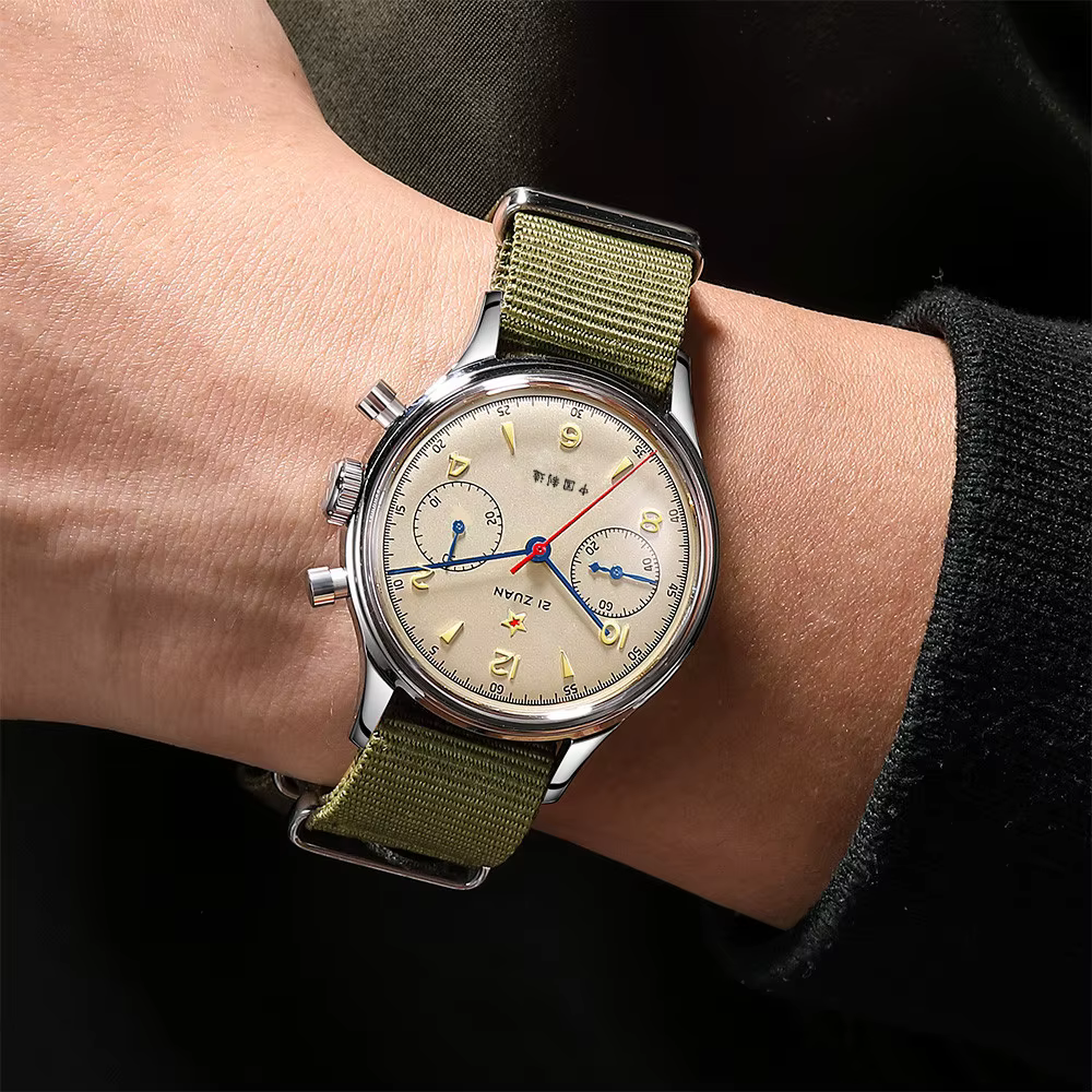 Montre de pilote rétro Red Star 1963 pour hommes
