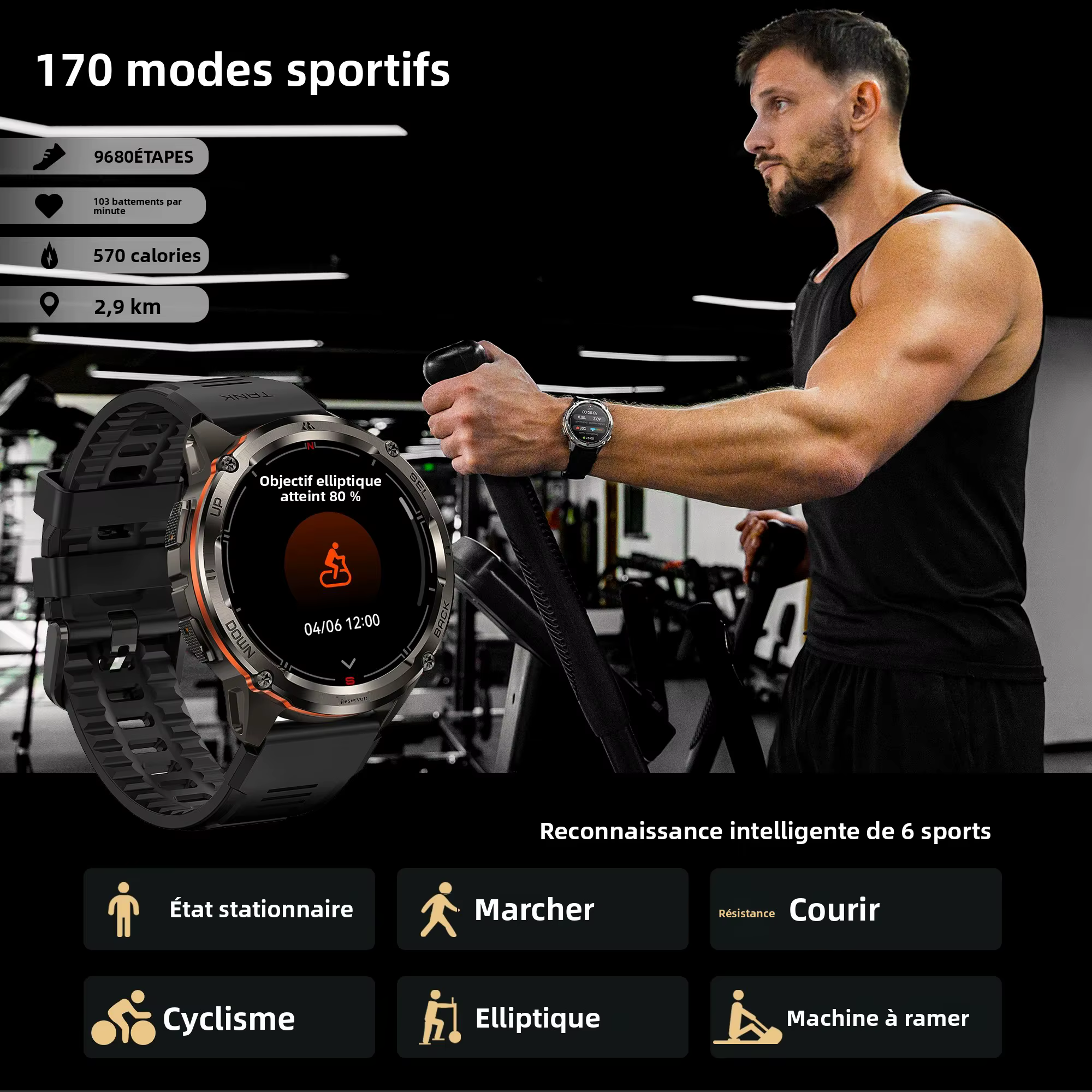 KOSPET TANK T3 Ultra 2 montre intelligente pour hommes GPS en acier inoxydable Smartwatch 50M étanche IP69K moniteur