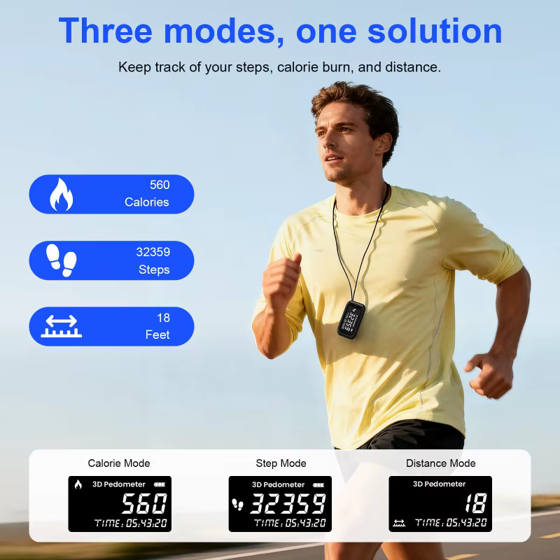 Podomètre de marche et de course avec suivi des calories et écran LCD
