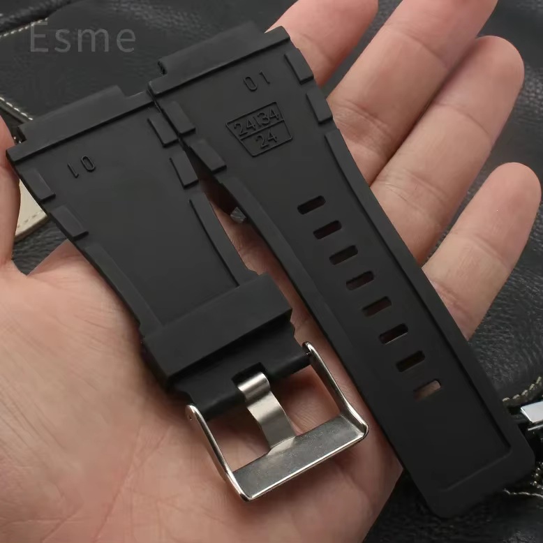 Bracelets de montre en silicone souple sans poussière pour Bell Ross