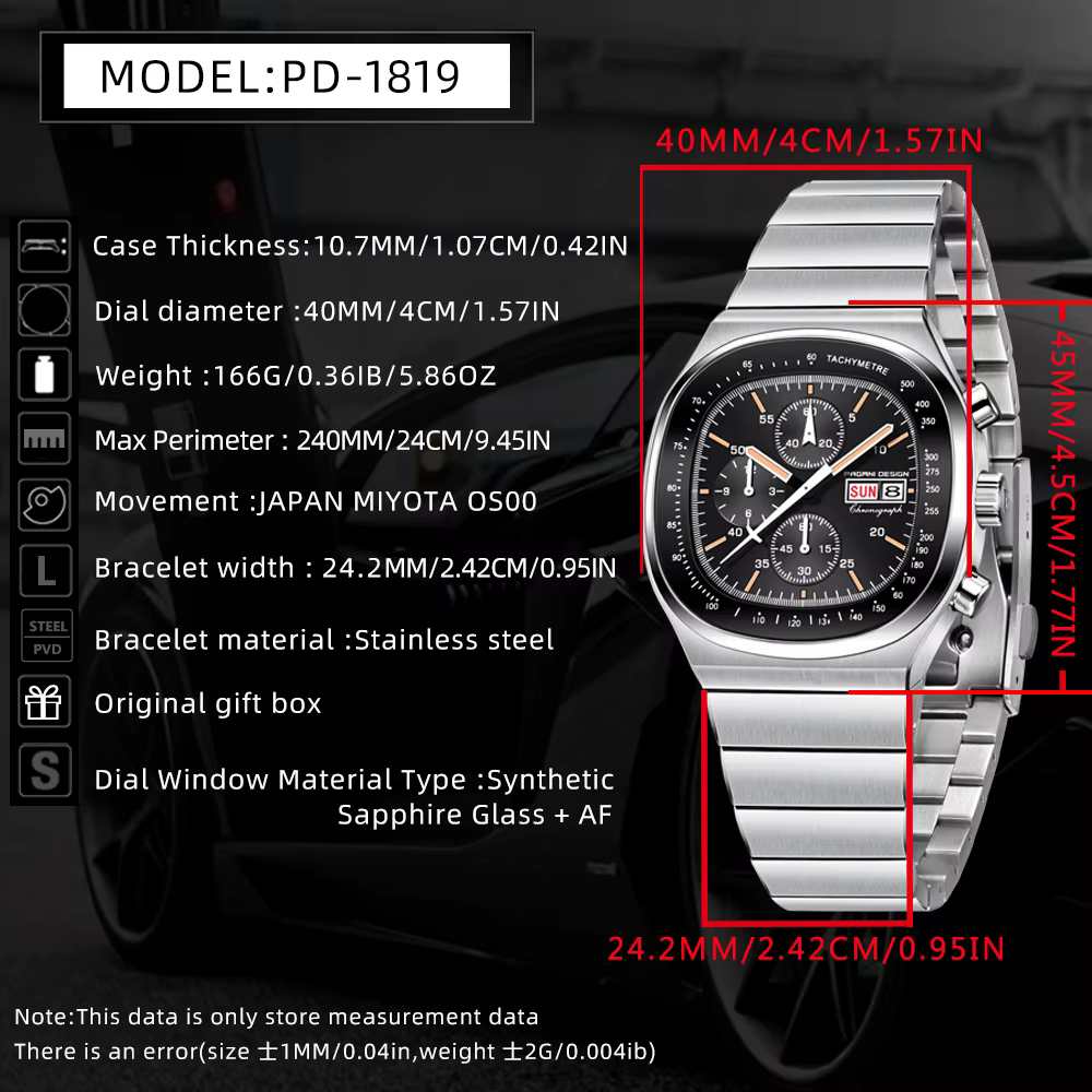PAGANI DESIGN – montre à Quartz pour hommes