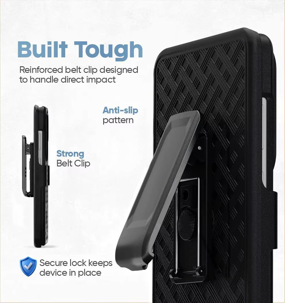 Étui robuste S26 Plus avec clip ceinture et support rotatif double couche pour Samsung S26 Ultra