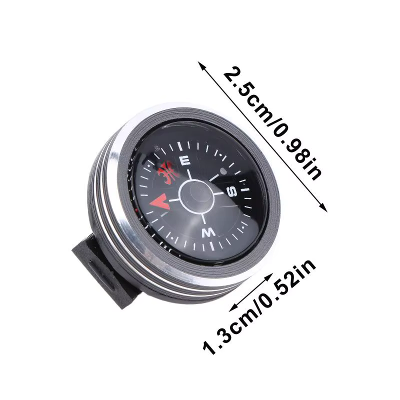 Mini boussole de survie portable à bouton amovible pour bracelet de montre