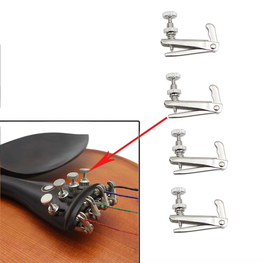 Ensemble de 15 pièces d'accessoires pour violon, avec cordier, ULde queue, pointe de queue, vis d'assistance au ruisseau, colonne sonore, chevalet, 4 chevilles de réglage, airs fins