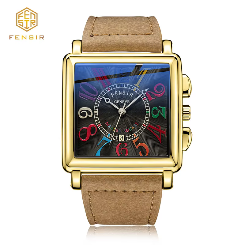 Montre à quartz carrée pour homme