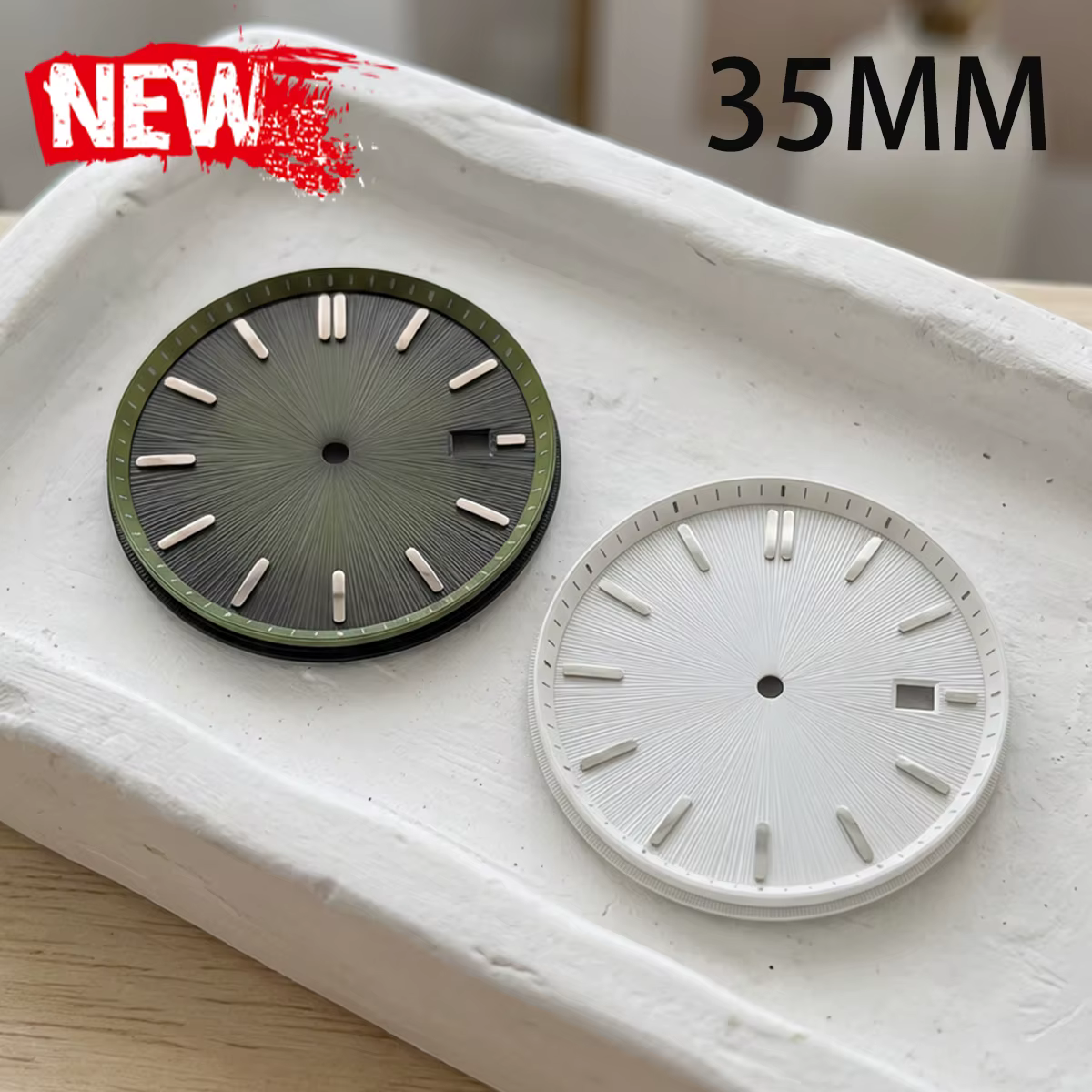 Cadran de montre 35 mm sans logo, texture radiale mate, dégradé, compatible avec les mouvements Seiko Grand NH35/36, pièces de modification de boîtier gravé