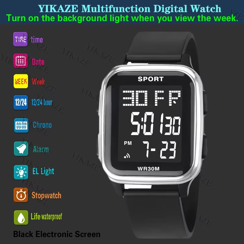 YIKAZE montre de sport pour hommes étanche multifonction