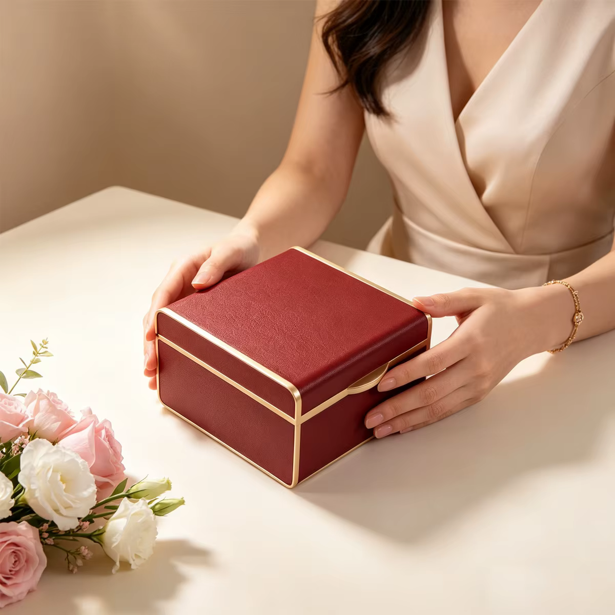 Boîte à montre de luxe en cuir PU