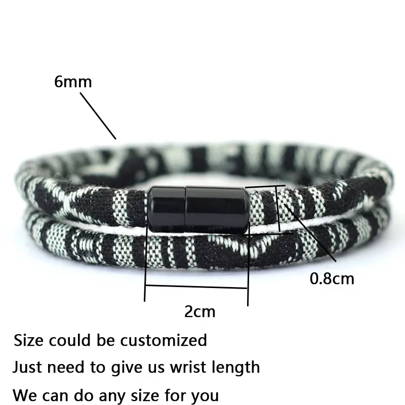 Nouveau chez les hommes bohême corde Bracelet attirer magnétique