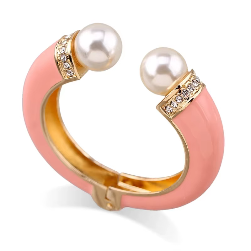 Bracelet manchette personnalisé à double perles pour femme, plusieurs couleurs disponibles, accessoire de bijouterie pour fêtes et fiançailles