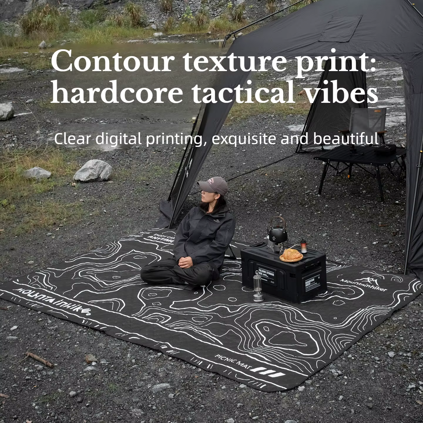 Tapis de pique-nique - Pliable - pour les sorties printanières, les pique-niques, le camping sur la plage - Imperméable et résistant à l'humidité - Tapis de sol - Nappe de pique-nique