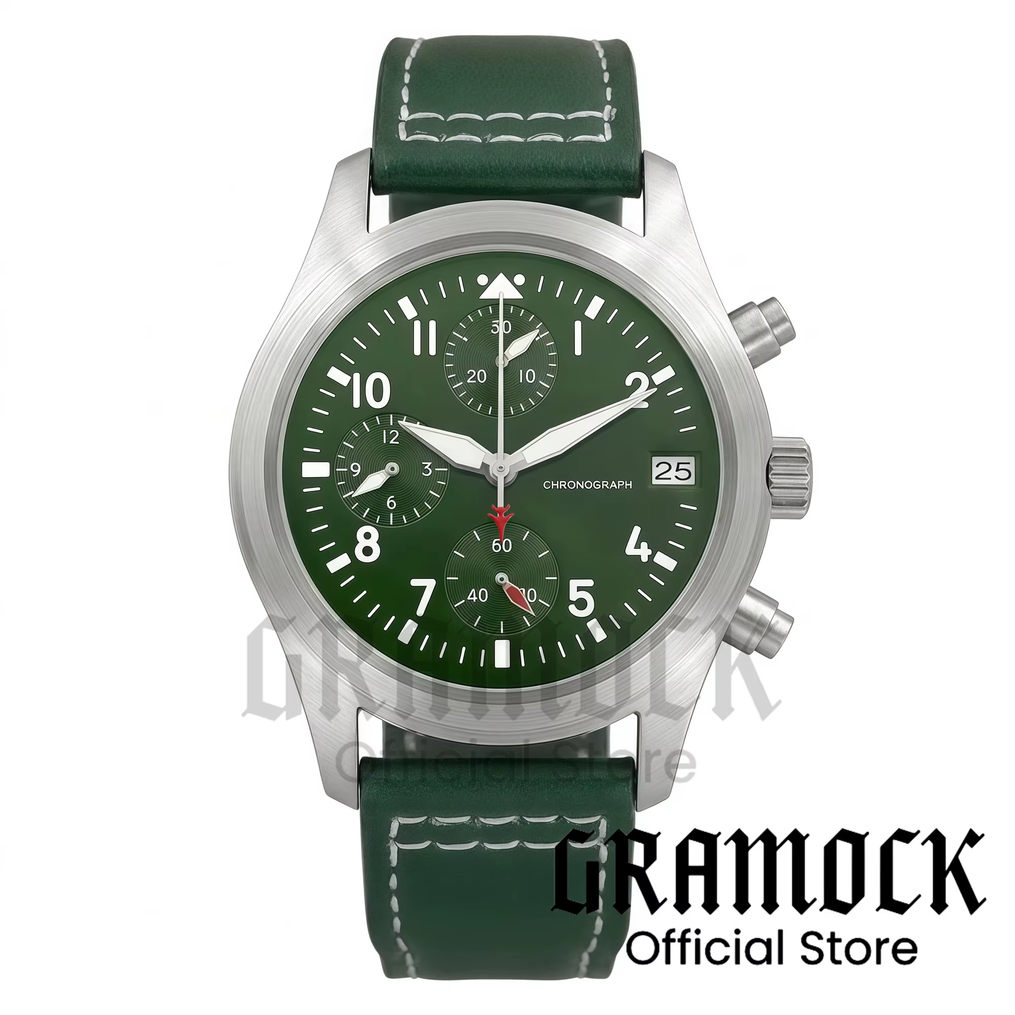 Montre-bracelet pilote bleue personnalisable 38 mm VK67