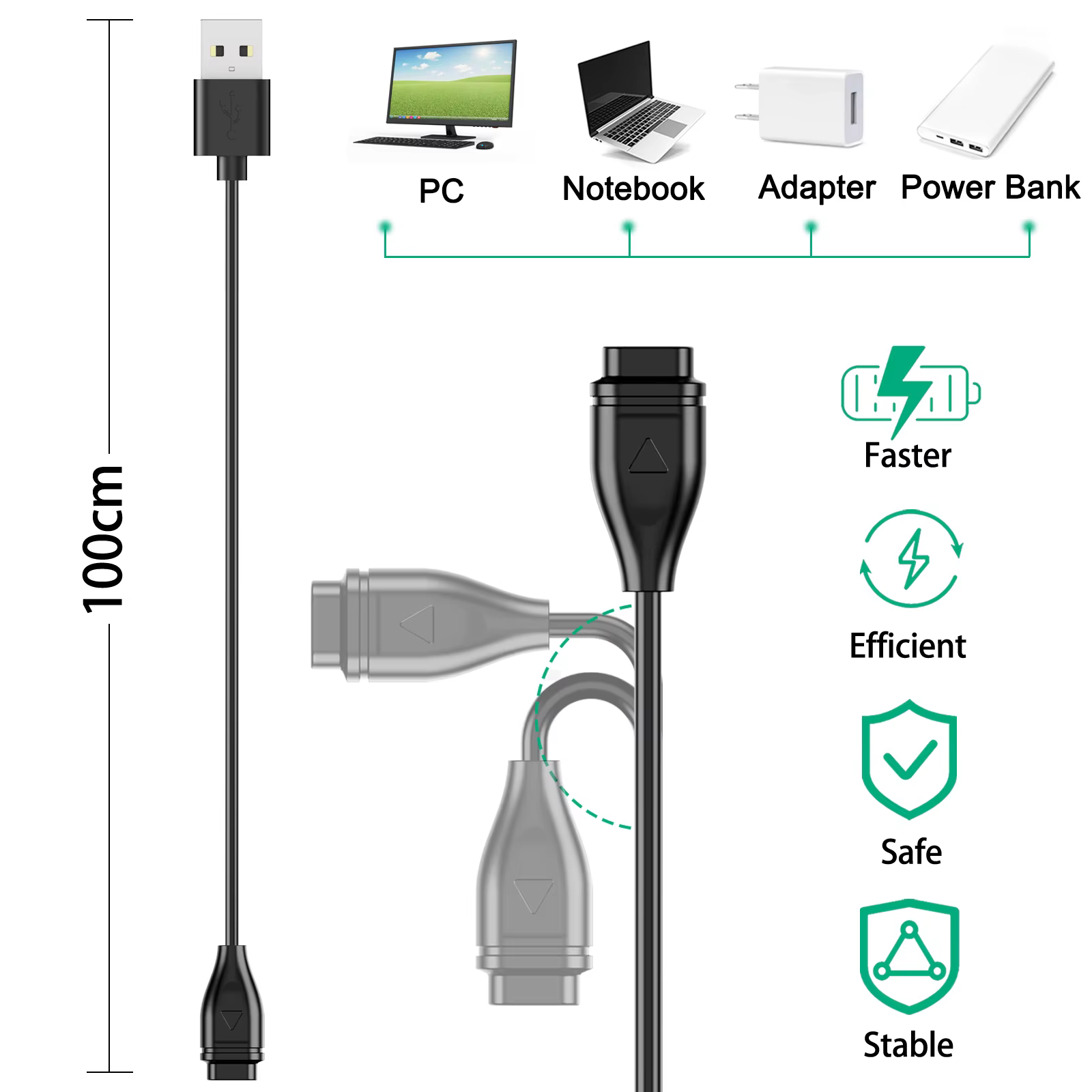 Chargeur de montre USB pour Coros Pace 2/ Pace 3 Vertix/ Vertix2